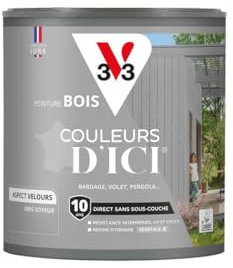 V33 Peinture Bois Couleurs d'ICI - Gris soyeux - 0,5L