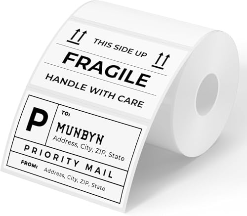 MUNBYN Etiquetas térmicas 76mm x 50 mm (3 x 2), Etiquetas adhesivas térmicas para precio, código de barras, correo, 500pcs