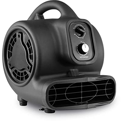 XPower Mighty Centrifugal Air Mover, matttorktumlare, golvfläkt, stapelbar, tusensköna, för vattenskador restaurering, vaktmästare, VVS, hemmabruk (svart, P-250DT 700CFM)