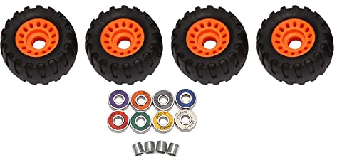 Mecerypt Off Road Skateboard Longboard Wheels (Set of 4 Contains Bearing Sleeve)