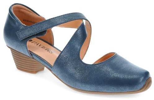 Low-Heeled Court Shoes - Navy Size 6