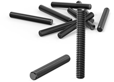 Dayalo 8 Stück Gewindestangen M8 x 60mm, Gewindestab, Gewindestift Aus Edelstahl A2V2, Schwarzes Oxid, DIN976