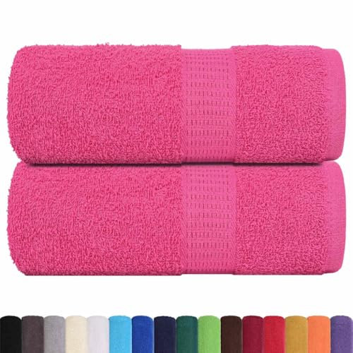 vidaXL Gästetücher 2 STK. Rosa 30x50 cm 360 g/m² 100% Baumwolle, Gästehandtuch, Badetuch, Badetuch-Set, Handtuch, Gesichtstuch, Handwaschlappen