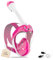 Schnorchelmaske Kinder Vollmaske – CO₂ sichere Tauchmaske ab 6 Jahren mit Anti-Beschlag, Anti-Leck, 180° Sichtfeld – Schnorchel Vollgesichtsmaske inkl. Silikon & Tragetasche (Rosa, XS)