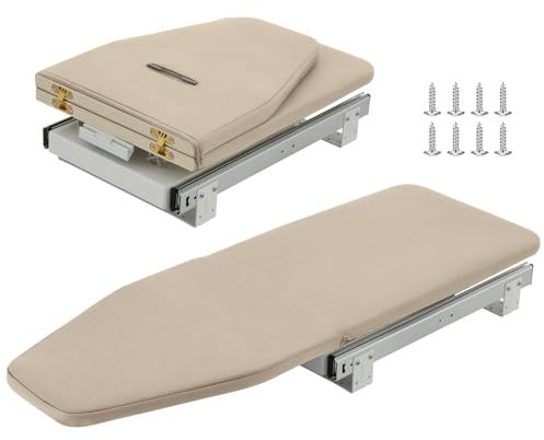 Asse da Stiro Allungabile a 180 °, Tavola da Stiro Pieghevole Estraibile per Armadio Nell'armadio, 80x31x14 cm Spinta e Rotazione Asse da Stiro