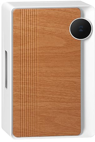 Miratic Timbre Casa Electromecánico de Dos Tonos con Cable, 230 V - Timbre Puerta Elegante y Funcional para el Hogar (Blanco-Roble)