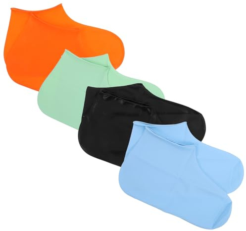 DEARMAMY 4paia Copriscarpe Impermeabili Antiscivolo Copertura Completa Antipioggia per Scarpe e Stivali Realizzati in Materiale Lattice Morbido e Riutilizzabile Adatti per Uomo e Donna