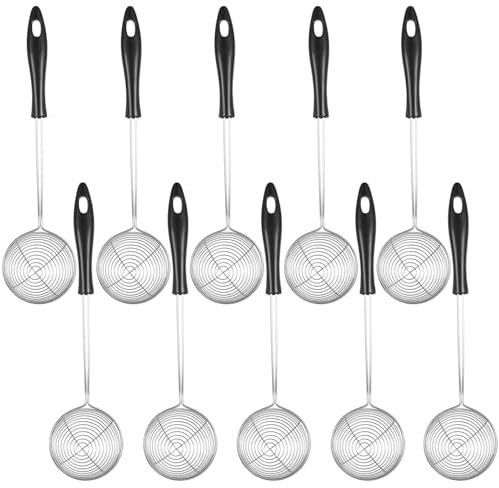 10 Pz Colino Acciaio Inox maglia fine, Colino per fonduta, schiumarola, setaccio a maglia fine per verdure, fonduta, accessorio per pentola calda