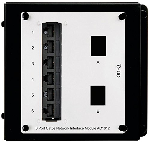 Legrand - OnQ 6 Port Network Switch, Cat5e Network Interface Module, High-Density Mini Patch Panel with RJ45 Ports, 1 Count, AC1012