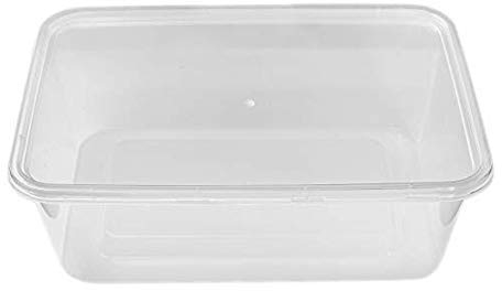 We Can Source It Ltd 50 x 650ml Plastic Microwave & Freezer Safe Food Containers with Lids - BPA-Free, Reusable, Takeaway Meal Prep Containers - Catering Grade Food Storage Boxes for Home & Business