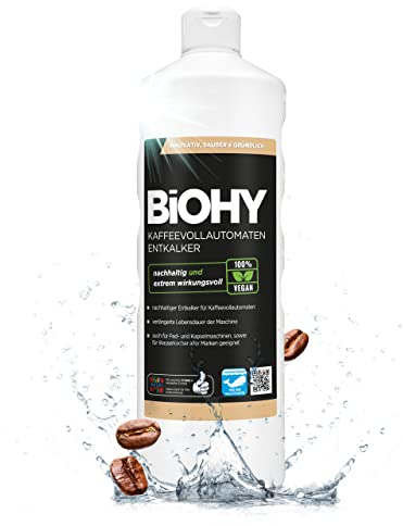 BiOHY Kaffeevollautomaten Entkalker (1l Flasche) | Flüssiger Entkalker für Kaffeemaschinen & Wasserkocher | effektiver Kalklöser für alle Marken | mit allen Geräten kompatibel