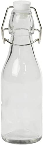 Tala 270ml Cordial Bottle, Airtight Ceramic Clip Top Lid, Ideal for Oils, Juices, Beverages, Table Water, Cordials, and Much More, Clear Glass
