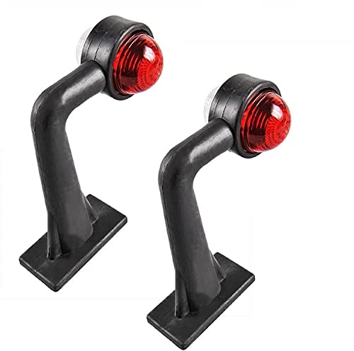 Preiswert & Gut 2x Positionsleuchten R+L Anhänger 185mm STVZO zugelassen – Begrenzungsleuchte Seitenleuchten Ø Streuscheibe ca. 50 mm Leuchte LKW 90° Grad abgewinkelt und einfache Montage