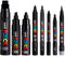 POSCA - Schwarz Komplettes Set mit 8 Markierstiften (PC-17K, PC-8K, PC-7M, PC-5M, PC-3M, PC-1M, PC-1MR, PCF-350)