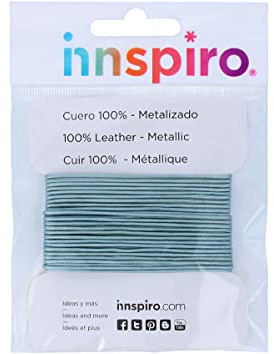 INNSPIRO Cordón Cuero metálico Azul Cielo 1,5mm. 5m.