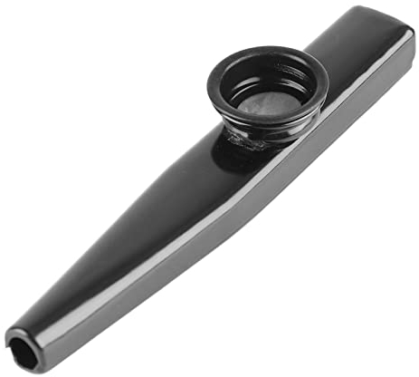 Metall-Kazoo, Leichtes, Tragbares Kazoo-Gitarrenpartner-Flöte-Musikinstrument- (Schwarz)
