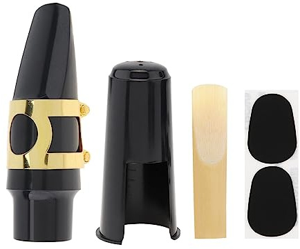 OriGlam Kit d'embouchure de saxophone alto 5 en 1 avec capuchon, boucle en métal, embouts en anches pour saxophone alto