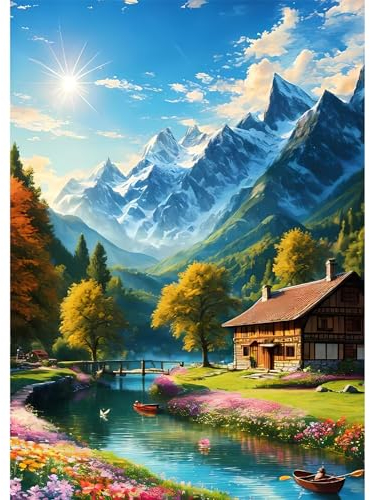 QENSPE 5D Diamond Painting Landschaft Diamant Painting Bilder Kit Erwachsene, Natur Szenerie Diamond Art Set DIY Full Diamant Kunst Malerei Kreuzstich Set Home Wand Geschenk Dekor 30x40cm