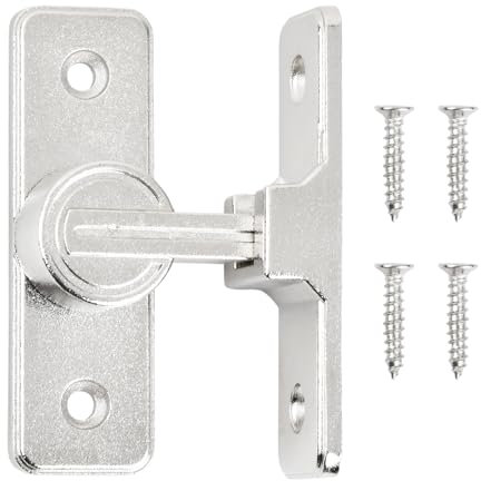 Serratura Porta Catenaccio con 4 viti, 90 Gradi Serratura A Chiavistello, Serratura Porta Scorrevole, per Porte, Bagni, Finestre, Giardini
