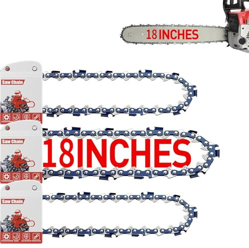 FuGuiB 18 Pollici Catena Motosega,3/8LP 1,3 mm 62 maglie 45 cm Catene Per Motosega In Confezione Da 3,Catena Di Ricambio Per Motosega, Compatibile con Husqvarna - 36, 41, 120, 136