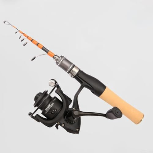 Canna da pesca telescopica, in fibra di carbonio, ultraleggera, con spinner, 1,5 metri, per lanciare canne da pesca, canne da pesca, pesca in mare
