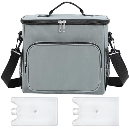 DAVBNM Soft Cooler Bag, 10L Large Cool Bag, with Ice Box, Thermal Food Delivery Bag, Insulated Picnic Lunch Bag, Reusable Insulation Shopping Bags, for Lunch Picnic Camping BBQ Beach Outdoor
