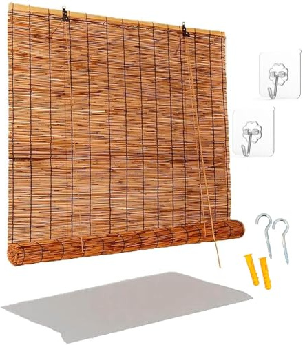 Tenda avvolgibile in bambù naturale, per interni ed esterni, facile da installare, perfetta per patio, giardino e portico, disponibile in 40-160 cm di larghezza (larghezza x altezza)