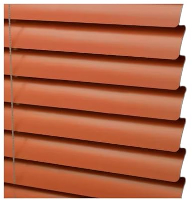 Persianas Venecianas de Aluminio y Metal, Persianas Horizontales con Filtro de Luz, Enrollables Inalámbricas Tamaño Personalizado para Oficina Baño y Dormitorio(Orange)