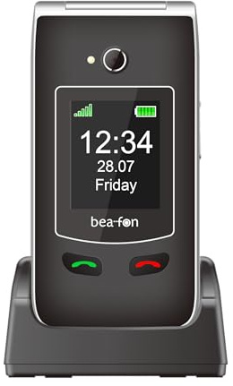 Beafon, SL645plus, Silverline, Seniorenhandy mit SOS Notruftaste, Klapphandy, Großtastentelefon, Gesprächsannahme&Beenden Taste auf der Vorderseite, Schutzklasse IP54, XXL Farbinnen- Außendisplay