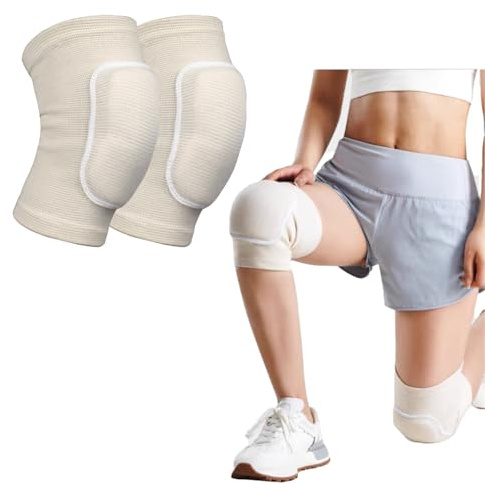 THXFUNAREA Knieschoner Volleyball Kinder – Beige Tanz Knieschoner mit Schaumstoff, Knieschoner für Tanzen, Handball und Volleyball, Knieschützer für Kinder