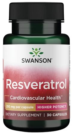 Swanson Resveratrol - Higher Potency 250 Milligrams 30 Capsules(1 Pack)