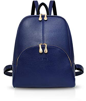 NICOLE & DORIS Sac à dos pour Femmes Sac à dos décontracté loisir pour dames Sac d'école étanche Sac à main la mode faux cuir Bleu
