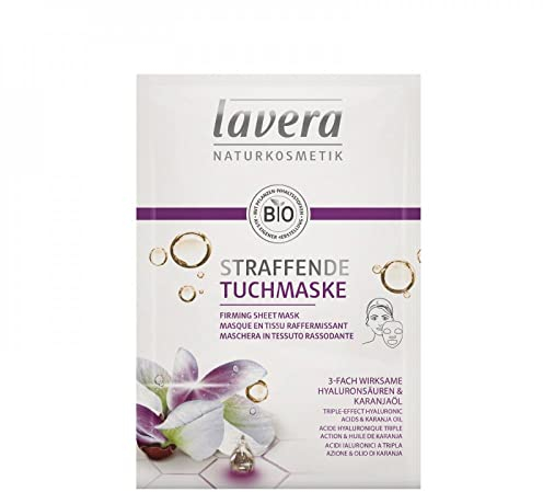 Lavera Straffende Tuchmaske Hyaluron & Karanjaöl ∙ Intensive Feuchtigkeit & gestraffte Haut ✔ Naturkosmetik ✔ vegan ✔ Bio Inhaltsstoffe ✔ Natürlich & Innovativ, 1 Stück