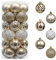Valery Madelyn Christmas Tree Decorations - White Gold 30pcs 6cm Shatterproof Baubles for Xmas Tree Balls Ornaments