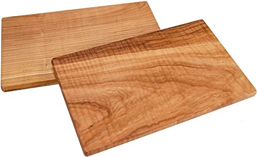 1 Tablero de Cortar Rectangular de Madera de Cerezo Barnizada de 30 x 18 cm