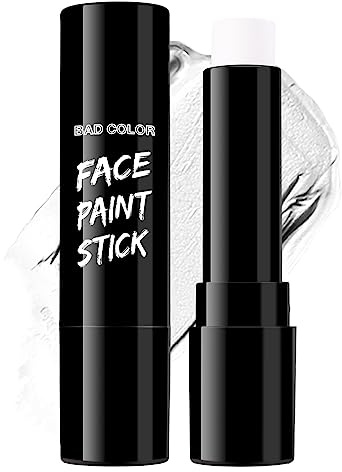 Halloween Peinture Visage Blanc, Peinture Corporelle Face Paint Stick pour Théâtre, Fêtes, Evénements Scolaires, Carnavals, Clowns, Squelettes, Zombies