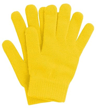 DOOVID Magische Handschuhe für Erwachsene – warme Stretch-Strick-Vollfinger-Handschuhe für Damen und Herren, gelb, Einheitsgröße