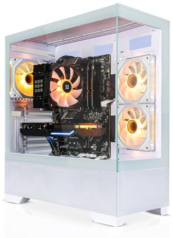 SYSTEMTREFF Gaming PC weiß Intel Core i5-14400F 6x4.7GHz | Nvidia RTX 5060 Ti 16GB DX12 | 1TB M.2 NVMe | 32GB DDR4 RAM | Windows 11 | Desktop Computer Rechner für Gamer, Zocker & Streamer