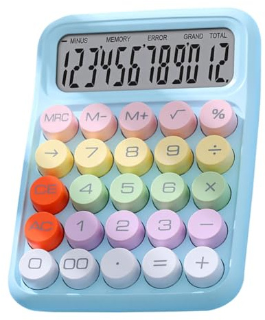 Miniräknare, färgad elektronisk miniräknare, stänksäker, utsökt för kontoret för klassrummet (Himmelsblå)