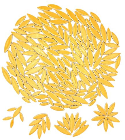 Piastrelle per mosaico in ceramica a petalo di foglia, 500 g, pezzi di mosaico irregolari, piastrelle per mosaico fai da te, pietre per artigianato, hobby, decorazione da parete (zenzero)