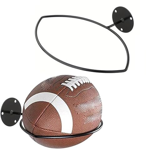 Bncxdc Rugby-Halter, 2 Stück ovale Fußball-Wandhalterung, Ball-Aufbewahrungsgestell, Fußballständer, Basketball-Display-Ständer, geeignet für Ball-Aufbewahrung, Wanddekor