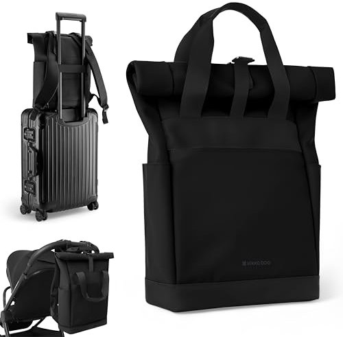 kikka boo CERISE Wickelrucksack, Mommy Bag, Kinderwagenbefestigungen, Große Kapazität, Tragbare Wickelunterlage, Thermotasche, Wasserfeste Tasche, Mehrzwecktasche, Schwarz