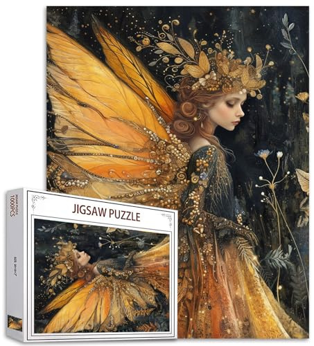 Tucocoo 1000 Piece Jigsaw Puzzles for Adults Autumn Leaves Princess Jigsaw Puzzle Retro Abstract Butterfly Girls 1000 Pieces Puzzles for Challenging Family Activity Game DIY Puzzle Wall Decor Gifts