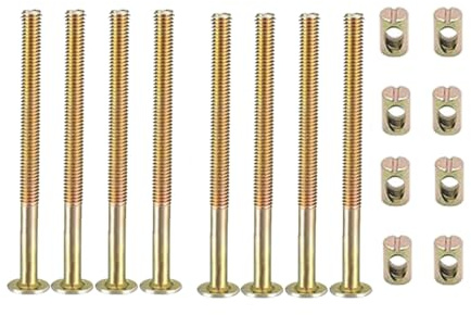 Lot de 8 boulons de meubles M6 x 80 mm en acier au carbone avec écrous hexagonaux pour chaise, meuble, lit