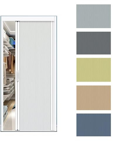 GOCHUSX Custom Indoor Accordion Door, Retractable Sliding Folding Door With Aluminum Frame, Temporary Door Room Divider For Kitchen Pantry Shower Closet Doorway