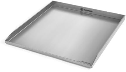 BURNHARD® Plancha Grillplatte Edelstahl für Gasgrill EARL Serie, spülmaschinenfest, 42,5 x 39,6 x 3 cm - Deutsche Marke
