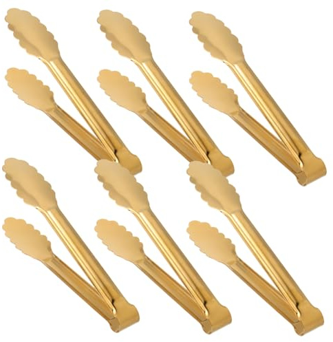 Healifty 6piezas Pinzas Para Alimentos De Acero Inoxidable Utensilios Para Servir Ensalada Buffet Fiestas Cocinar Pinzas Para Ensalada