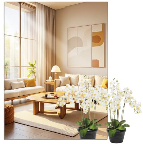JMITHA Specchio Adesivo da Parete Adesivi da Parete a Specchio 40 x 30cm Specchi da Parete Adesivo Acrilico 2mm per Decorazioni Murali Casa per Ingresso Armadio Bagno Palestra Porta