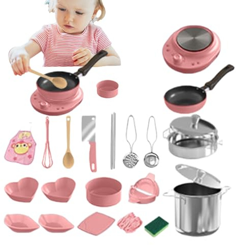 Juego de Cocina Infantil | Juguetes de Cocina - Utensilios de Realistas Educativos para Juego de Roles en Hogar Guardería Aula