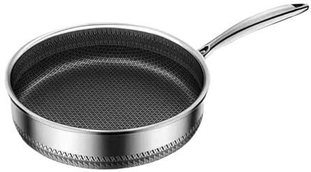 Sartén Antiadherente, Incluso Calefacción, 30 Cm, Sartén De Frio De Filete, Utensilios De Cocina De Cocina, Mango Ergonómico, Para Pescado De Tortilla De Carne Salteado Para Hornear Restaurante En Cas